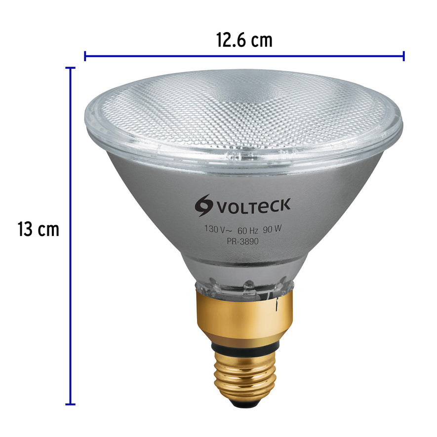 Lámpara de halógeno 90 W tipo PAR 38, en caja, Volteck Caja con 6, 47250