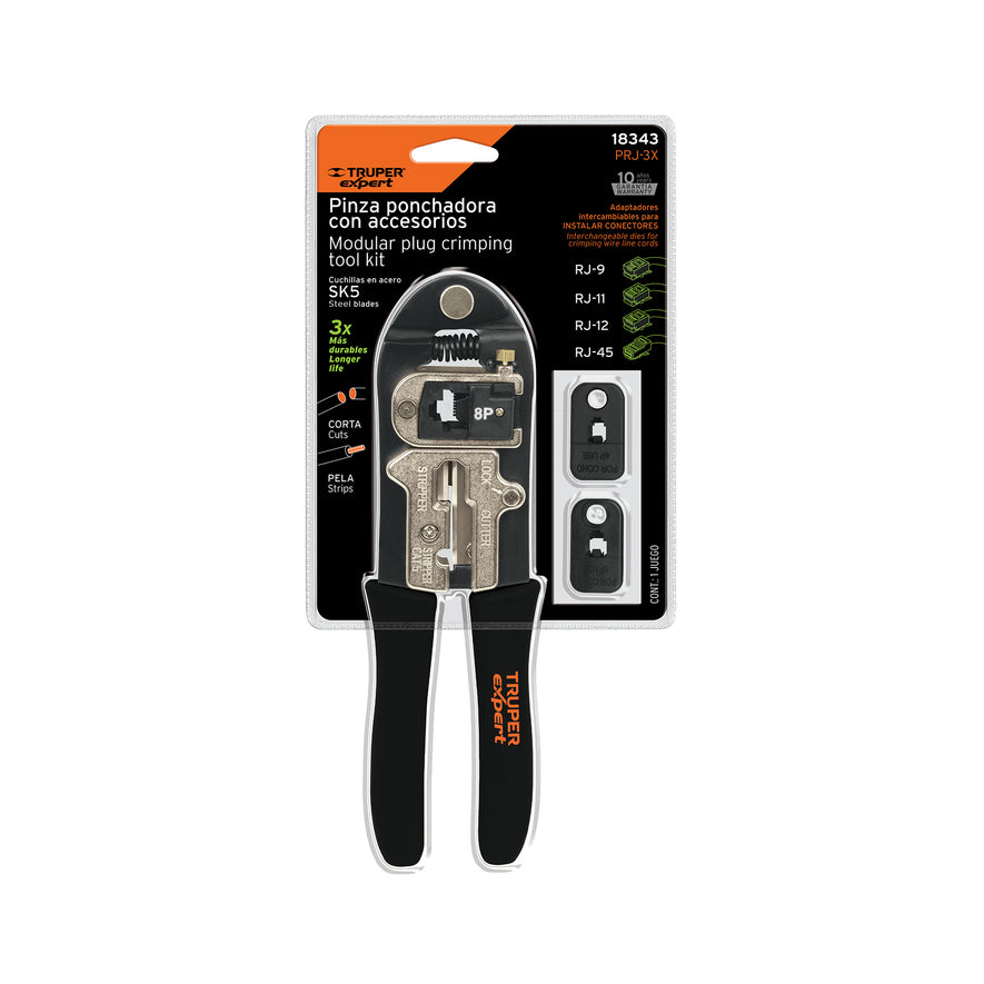Pinza 8' ponchadora, módulos intercambiables, Truper, 18343
