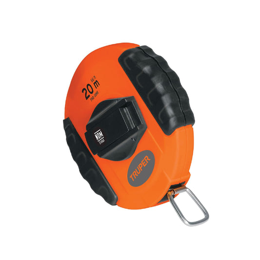 Cinta métrica larga 20 m, metálica, carcasa plástica, TRUPER Caja con 4, 20900
