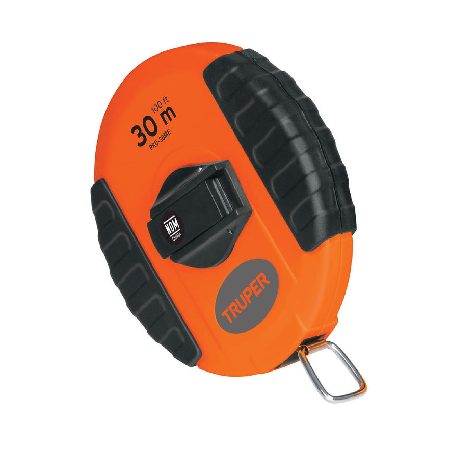 Cinta métrica larga 30 m, metálica, carcasa plástica, TRUPER Caja con 4, 20901