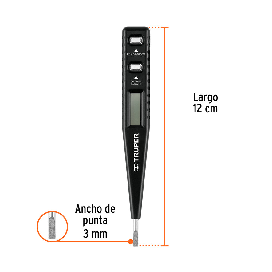 Probador digital de tensión C.A. / C.C., Truper Caja con 6, 18333