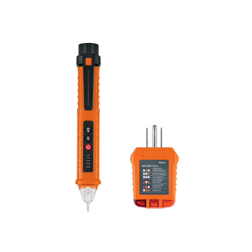Kit de probadores sin contacto y para tomacorrientes, TRUPER Caja con 4, 103980