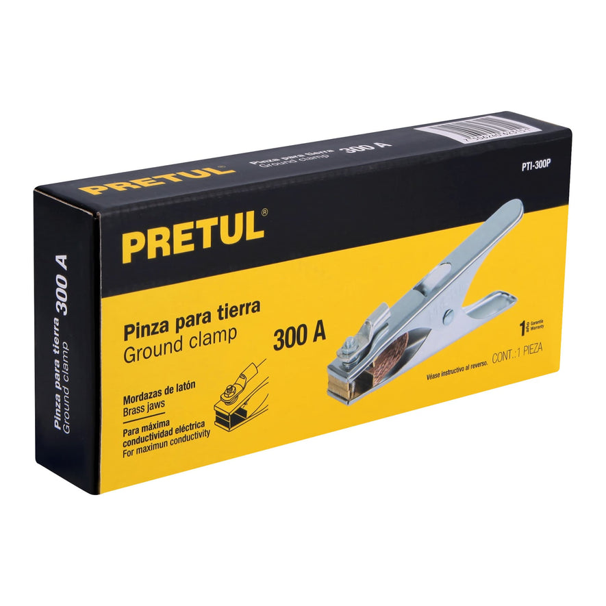 Pinza para tierra de 300 A, Pretul Caja con 4, 24234