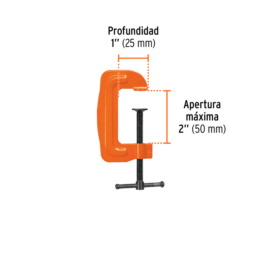 Prensa 2' troquelada de acero, Truper Caja con 6, 17666