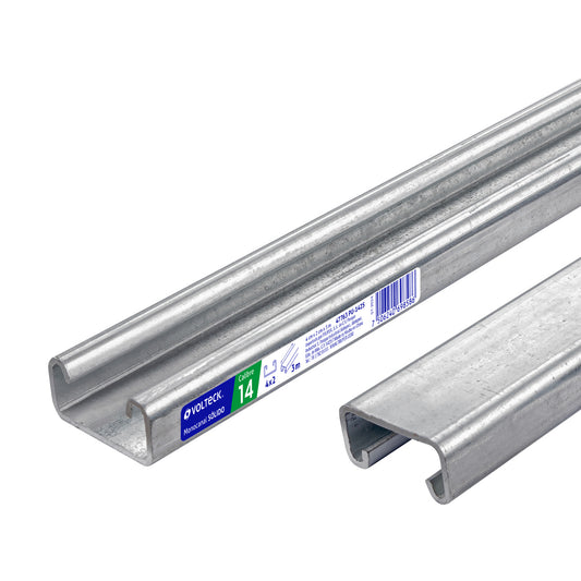 Perfil monocanal sólido de 3 m, 4 x 2 cm cal. 14, VOLTECK Caja con 2, 47763