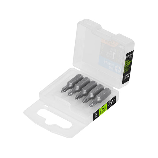 Estuche con 5 puntas de cruz PH0 largo 1', Truper Expert Caja con 6, 12138