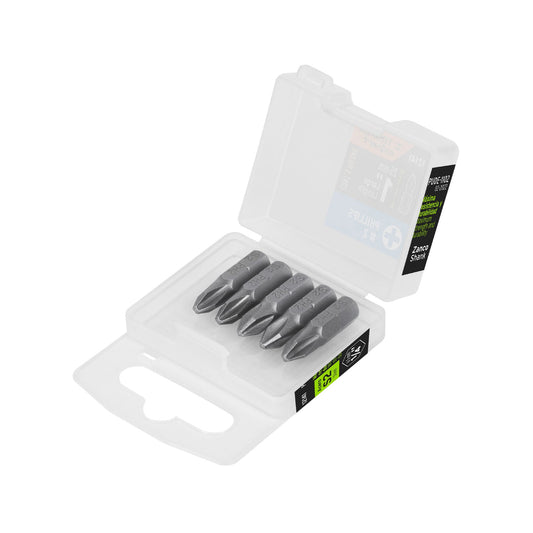 Estuche con 5 puntas de cruz PH2 largo 1', Truper Expert Caja con 6, 12141