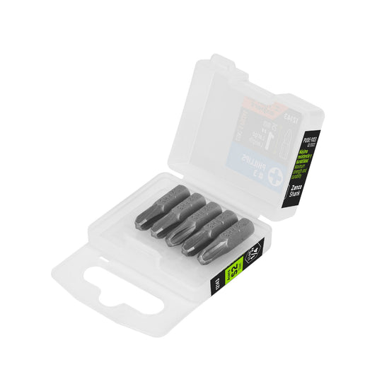 Estuche con 5 puntas de cruz PH3 largo 1', Truper Expert Caja con 6, 12143