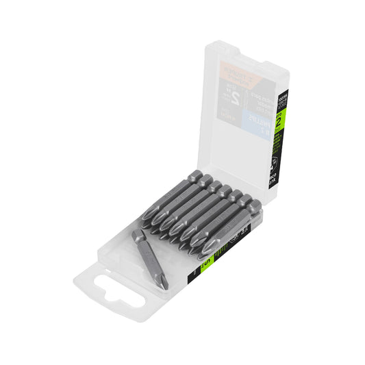 Estuche con 15 puntas de cruz PH2 largo 2', Truper Expert Caja con 6, 100195