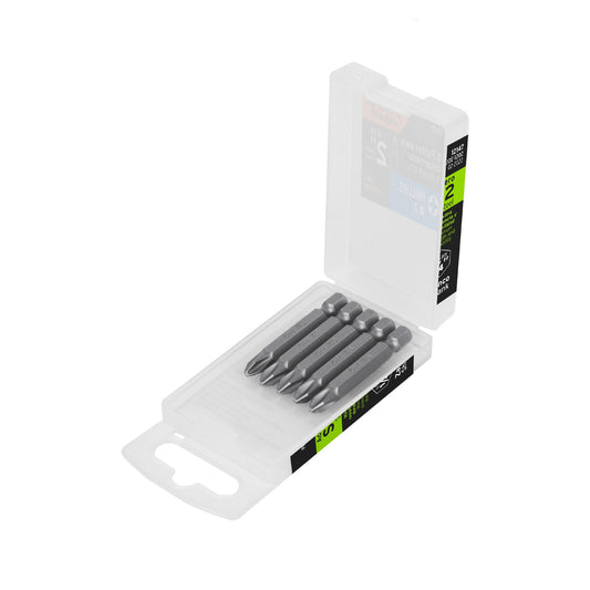 Estuche con 5 puntas de cruz PH2 largo 2', Truper Expert Caja con 6, 12147