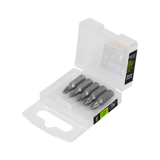 Estuche con 5 puntas pozidriv PZ1 largo 1', Truper Expert Caja con 6, 12156