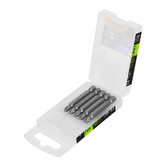 Estuche con 5 puntas pozidriv PZ1 largo 2', Truper Expert Caja con 6, 12161