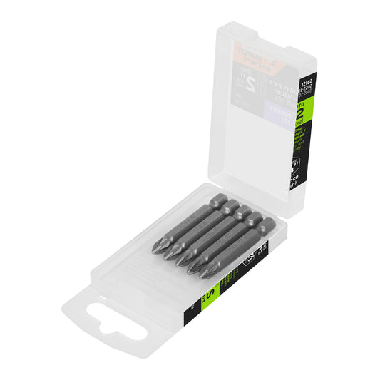 Estuche con 5 puntas pozidriv PZ2 largo 2', Truper Expert Caja con 6, 12162