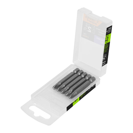 Estuche con 5 puntas pozidriv PZ3 largo 2', Truper Expert Caja con 6, 12164