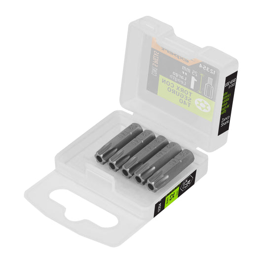 Estuche con 5 puntas torx T40 con seguro largo 1', Expert Caja con 6, 12354