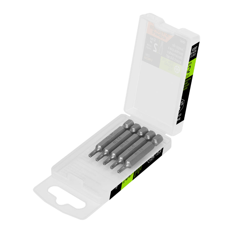 Estuche con 5 puntas torx T10 con seguro largo 2', Expert Caja con 6, 12357