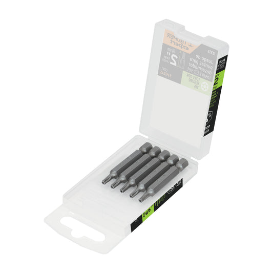 Estuche con 5 puntas torx T15 con seguro largo 2', Expert Caja con 6, 12358