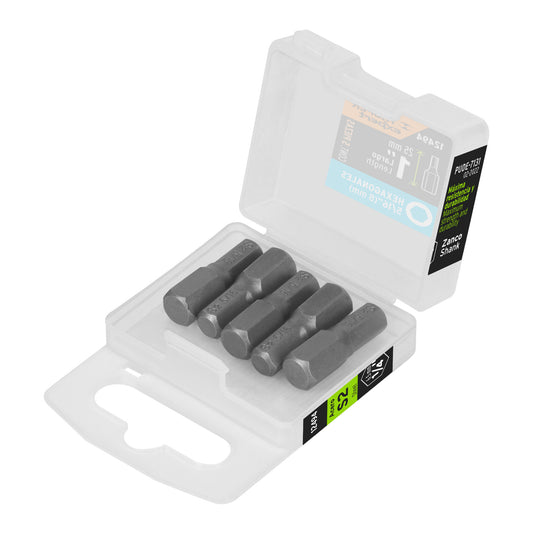Estuche con 5 puntas hexagonales de 5/16mm largo 1', Expert Caja con 6, 12494