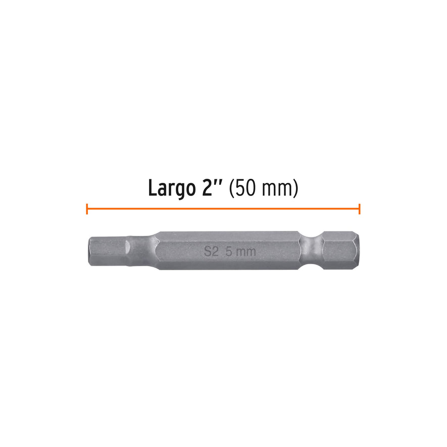 Estuche con 5 puntas hexagonales de 5 mm largo 2', Expert Caja con 6, 12699