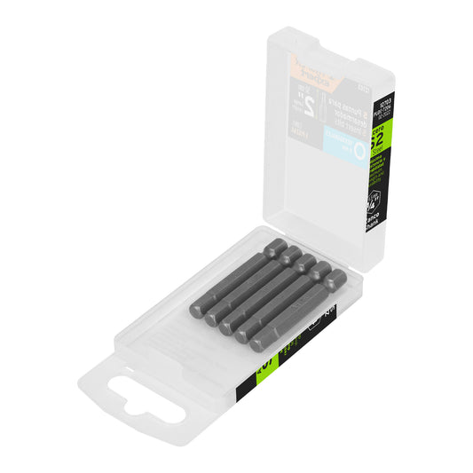 Estuche con 5 puntas hexagonales de 6 mm largo 2', Expert Caja con 6, 12703