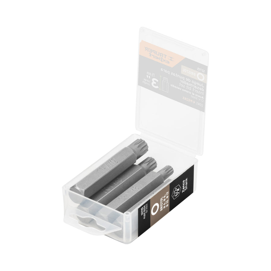 Estuche con 4 puntas brístol combinadas largo 3', Expert Caja con 6, 12715