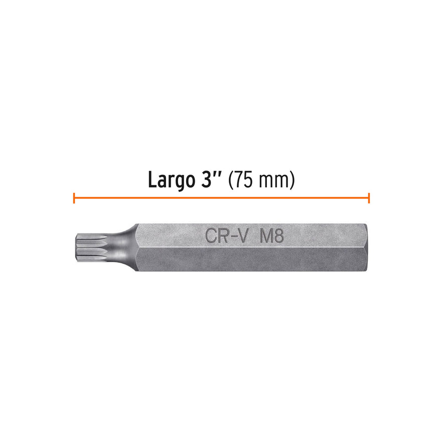 Estuche con 3 puntas bristol M8 largo 3', Truper Expert Caja con 6, 12707