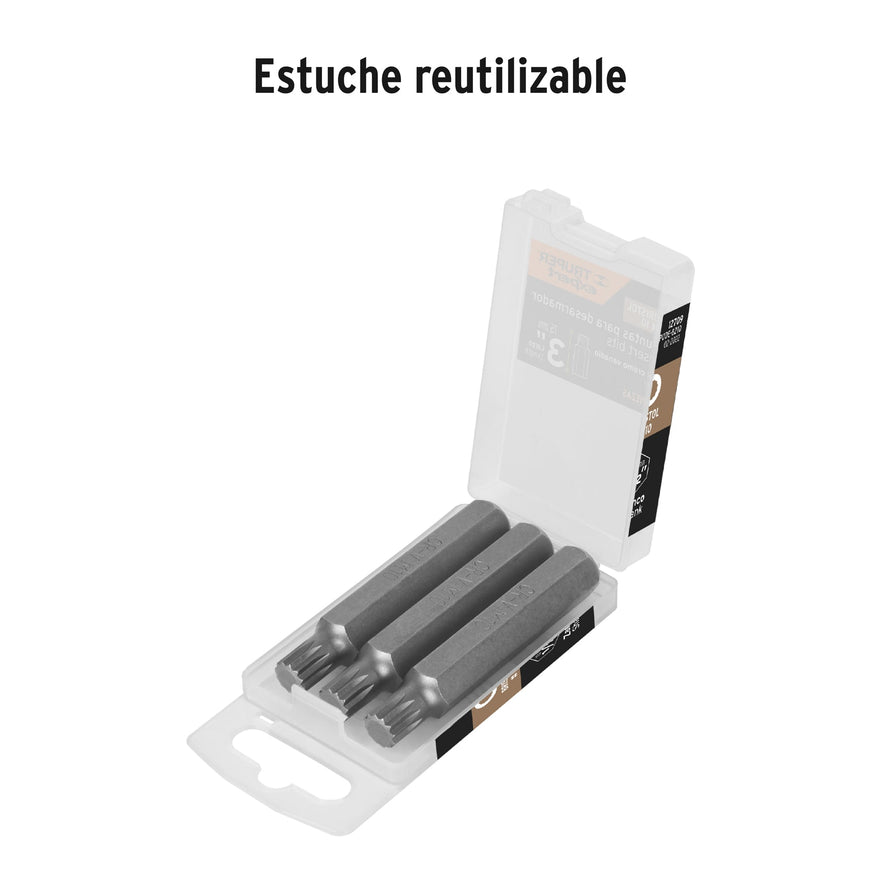 Estuche con 3 puntas bristol M10 largo 3', Truper Expert Caja con 6, 12709