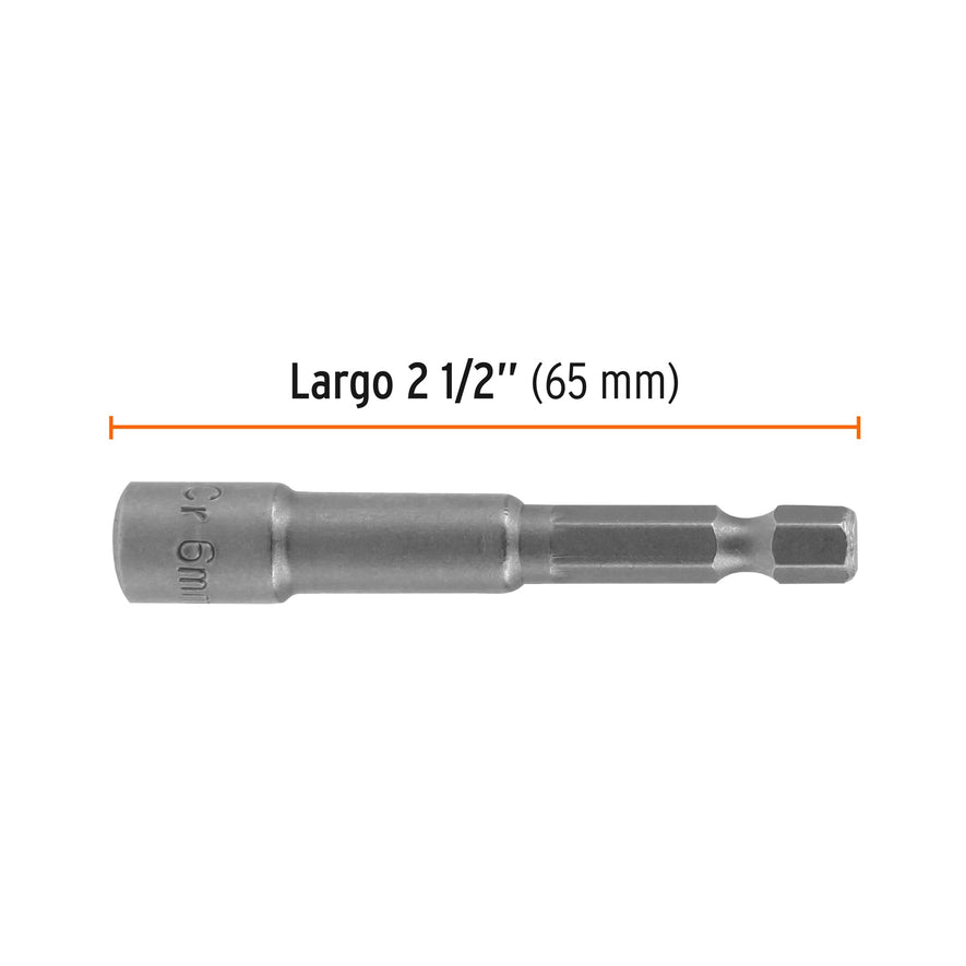 Estuche con 5 dados magnéticos de 6 mm largo 2-1/2', Expert Caja con 6, 12946