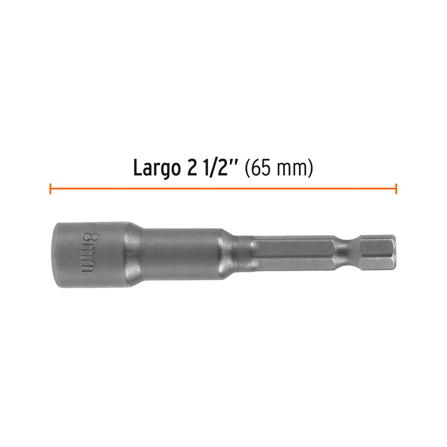 Estuche con 5 dados magnéticos de 8 mm largo 2-1/2', Expert Caja con 6, 12948