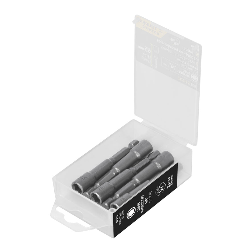 Estuche con 5 dados magnéticos de 1/4' largo 2-1/2', Expert Caja con 6, 12939