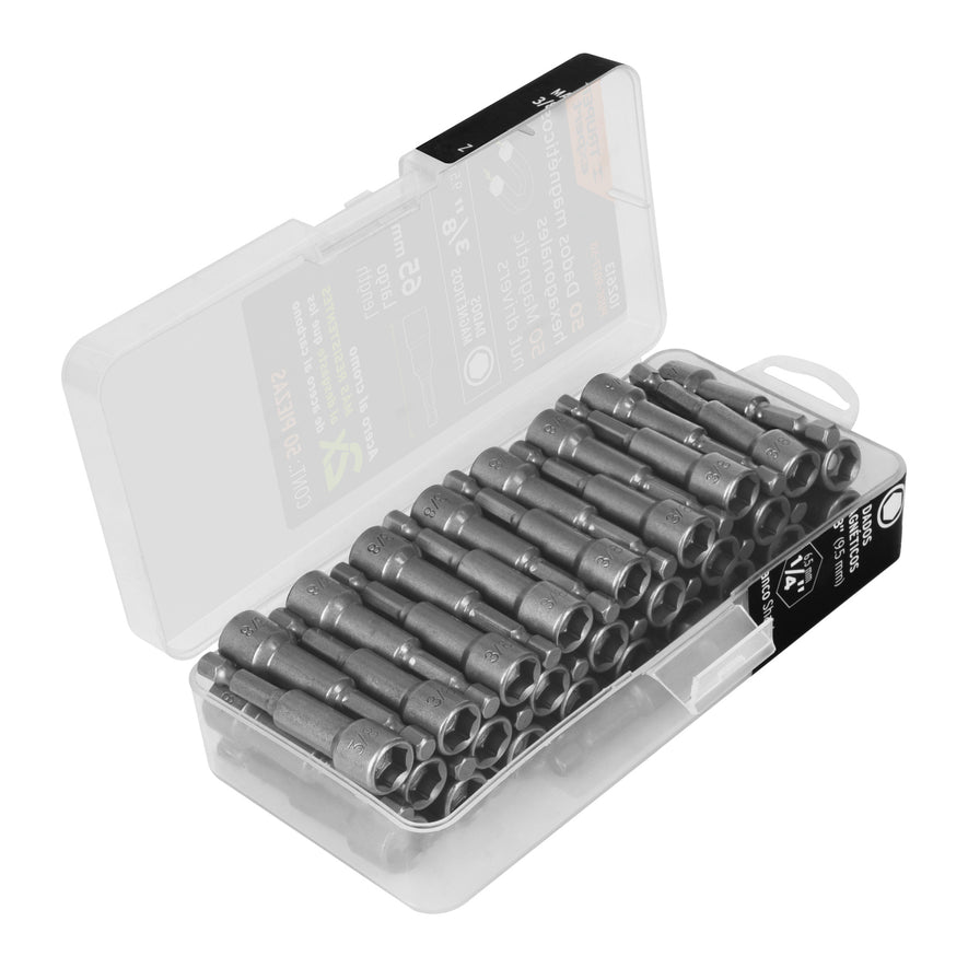 Estuche con 50 dados magnéticos de 3/8' largo 2-1/2', Expert Caja con 3, 102613