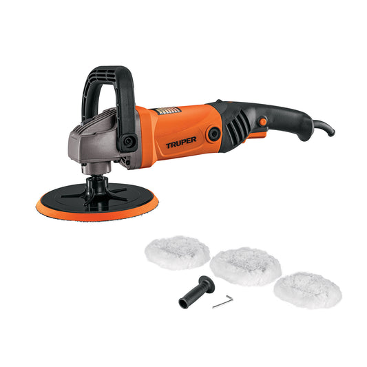 Pulidora velocidad variable 7', 1200W, TRUPER PRO, 16626