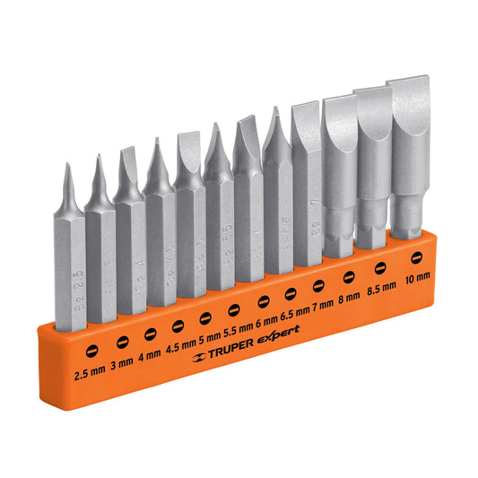 Juego de 12 puntas planas mm combinadas largo 2', Expert Caja con 6, 101677