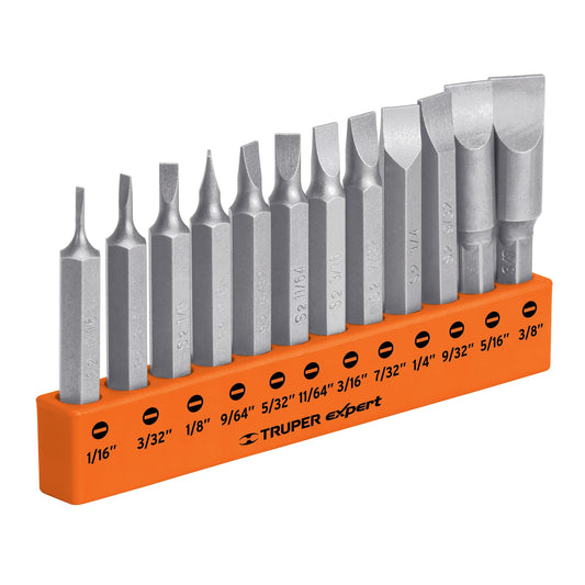 Juego de 12 puntas planas std combinadas largo 2', Expert Caja con 6, 101676