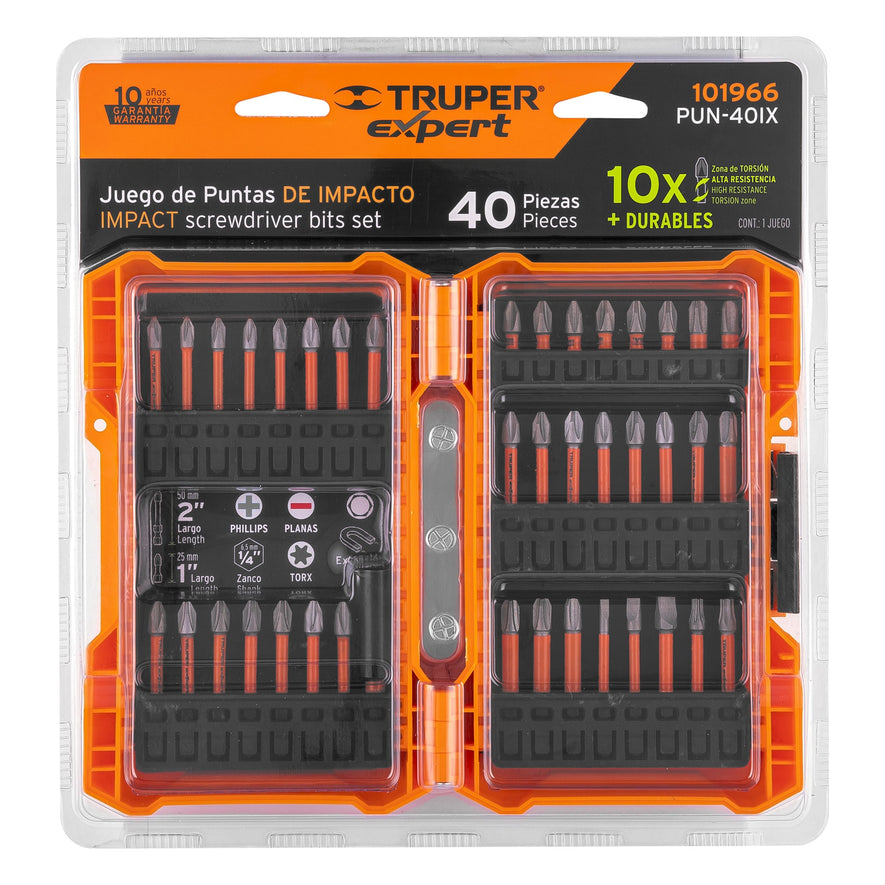 Juego de 40 puntas de impacto mixtas largos 1' y 2', Expert, 101966