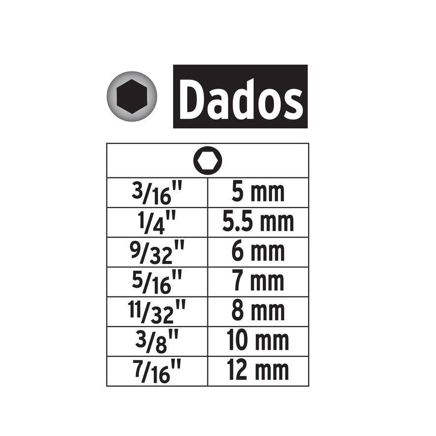 Juego de 14 dados para taladro, Pretul Caja con 6, 12844