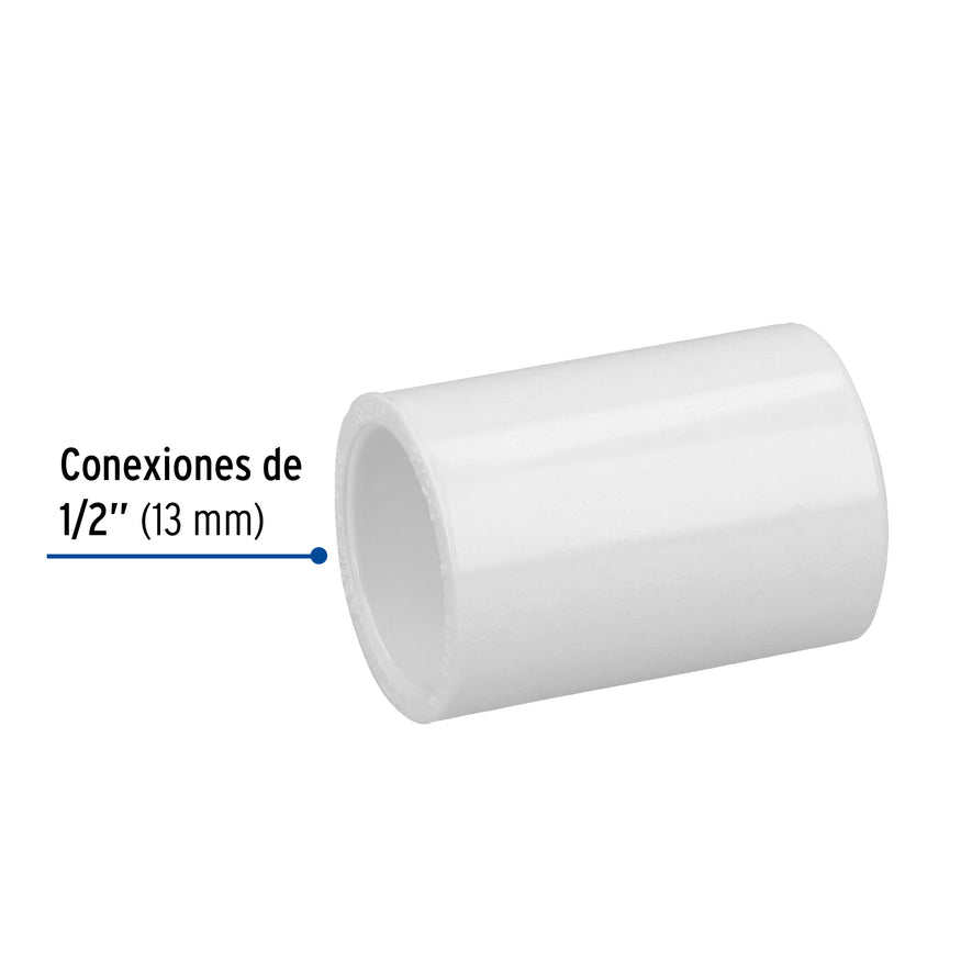 Cople de PVC cédula 40 de 1/2', Foset Caja con 40, 45417