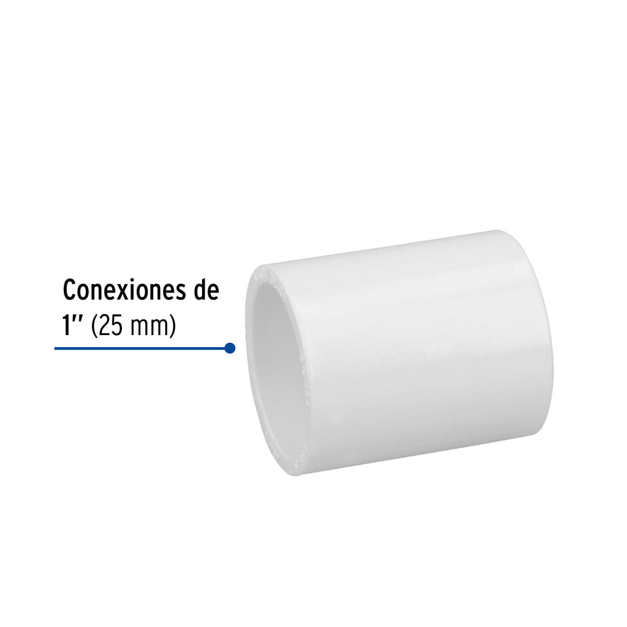 Cople de PVC cédula 40 de 1', Foset Caja con 10, 45419