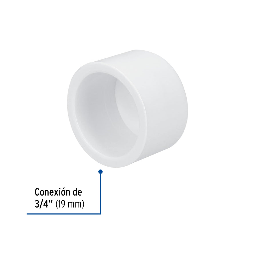 Tapón de PVC 3/4', Foset Caja con 10, 45424