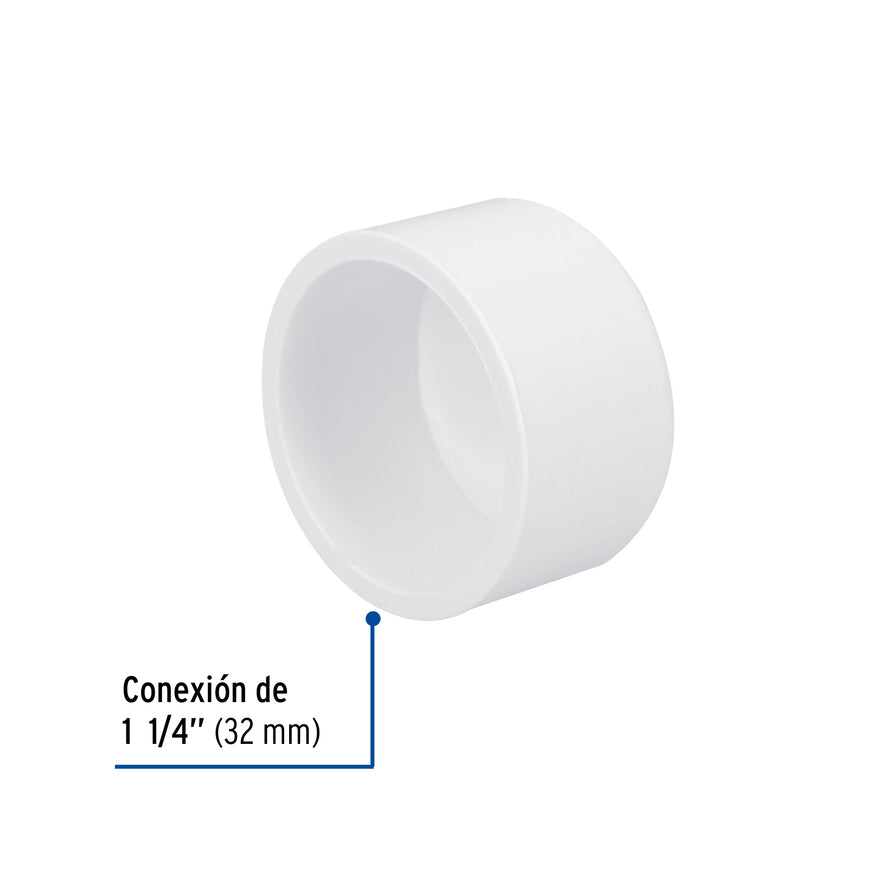 Tapón de PVC 1-1/4', Foset Caja con 4, 45539