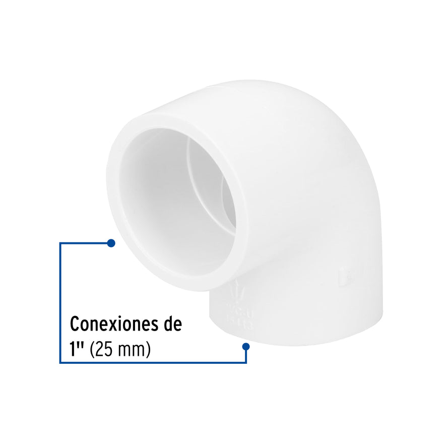 Codo 90° de PVC de 1', Foset Caja con 20, 45413