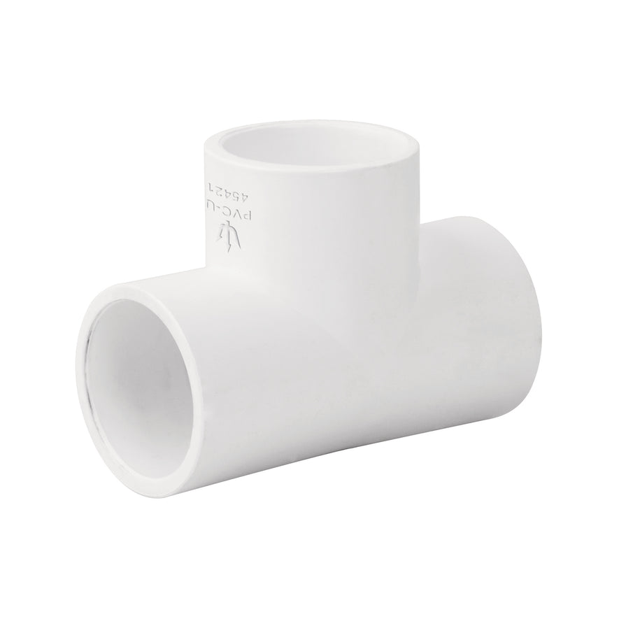 Tee sencilla de PVC 3/4', Foset Caja con 10, 45421
