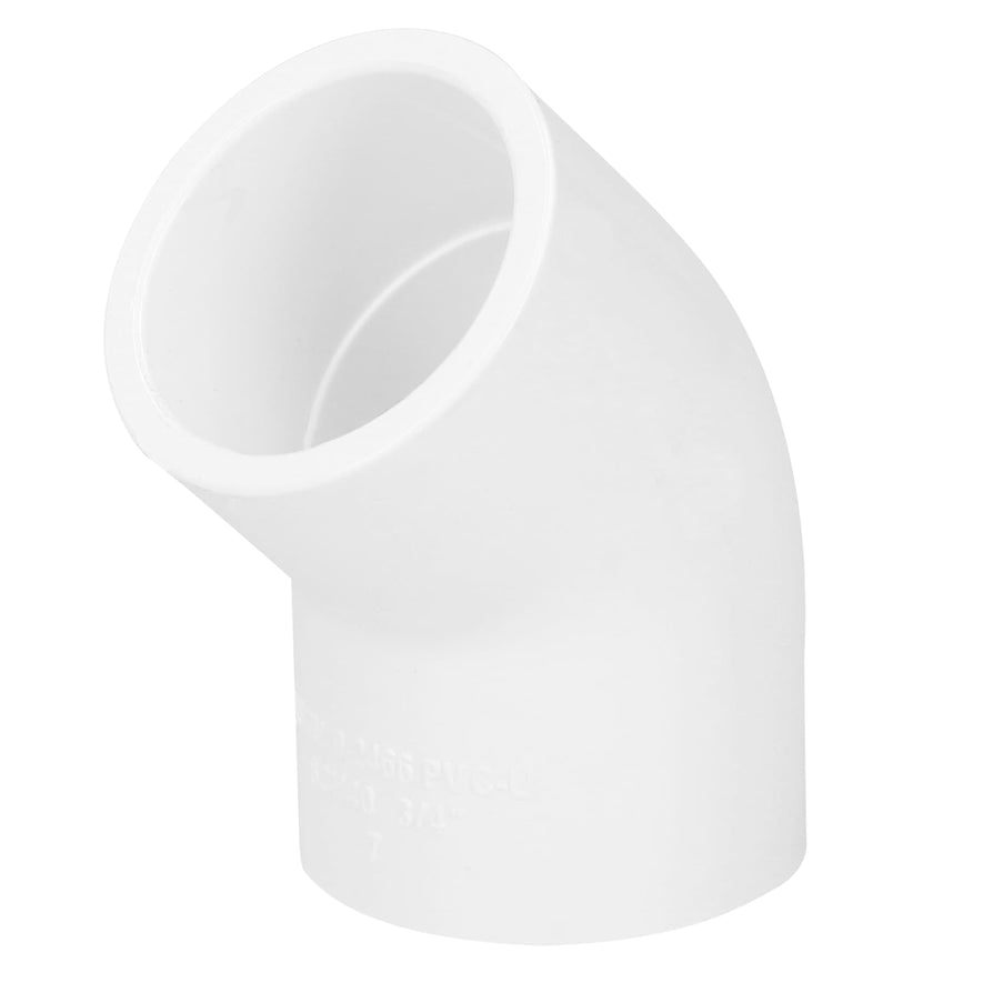 Codo 45° de PVC de 3/4', Foset Caja con 10, 45415