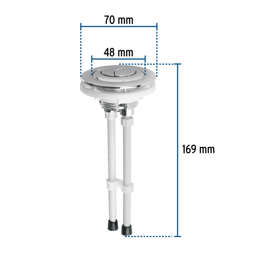 Botón superior universal p/válvula dual para WC, FOSET Caja con 6, 48358