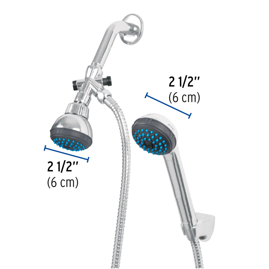 Regadera 2-1/2' con extensión tipo teléfono, Foset Basic Caja con 2, 49450
