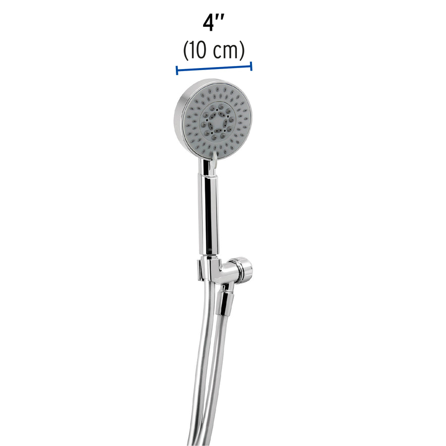 Regadera cromo de teléfono 4' con soporte, Foset Element, 45165