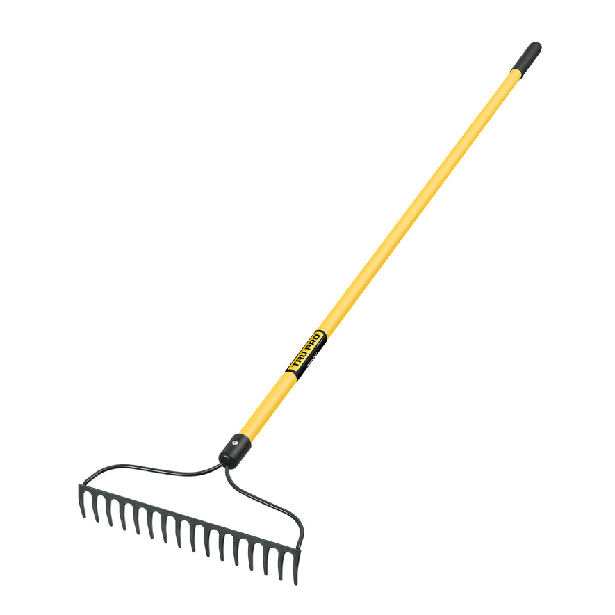 Rastrillo jardinero, 16 dientes, mango 60' fibra de vidrio Caja con 3, 17885