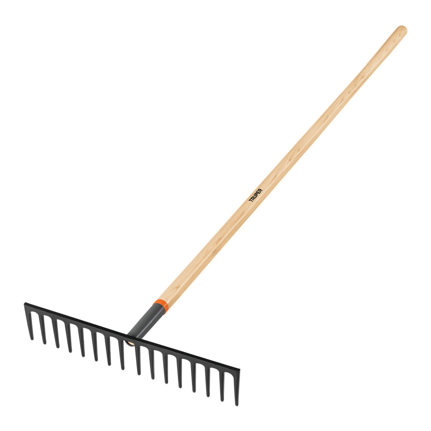 Rastrillo recto reforzado, 16 dientes, mango de 60', Truper Caja con 3, 17888