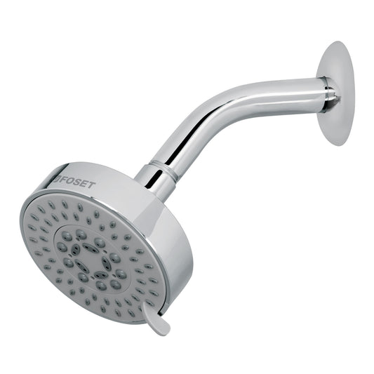 Regadera cromo 4'con 5 funciones, con brazo, Foset Element Caja con 2, 45167