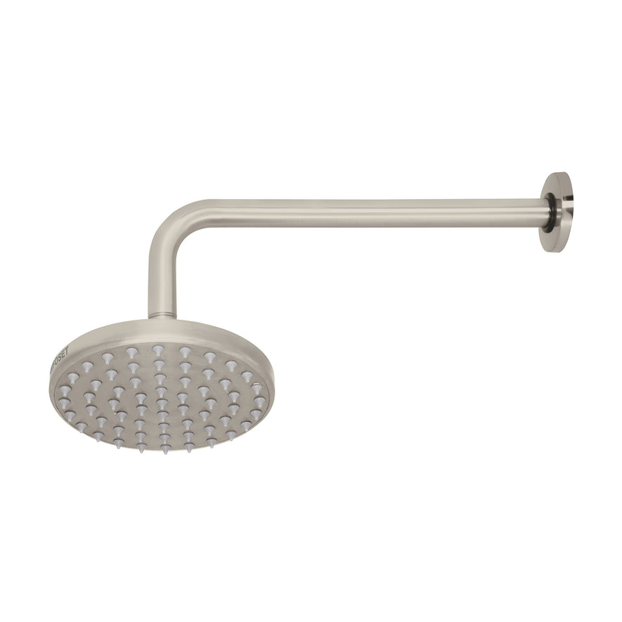 Regadera satín 6' plato redondo, con brazo, Foset Element, 45576